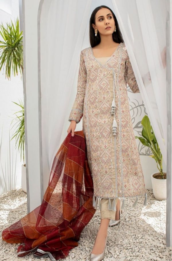 BE21-RY3 Embroidered Cotton Mesuri By Fashion Porters