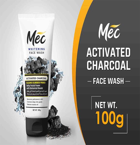 Mec Whitening Activated Charcoal Face Wash