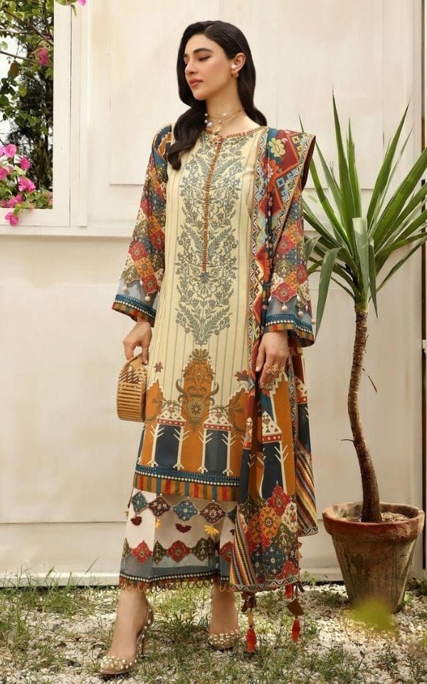 GULSHAN A-Nuriyaa 2- Piece Printed Lawn Shirt & Dupatta