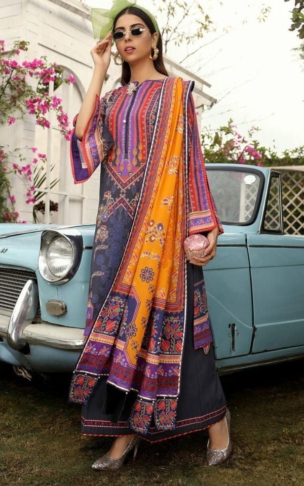 IGLIKA - A  Nuriyaa  Lawn Shirt & Dupppata with Cotton Trouser