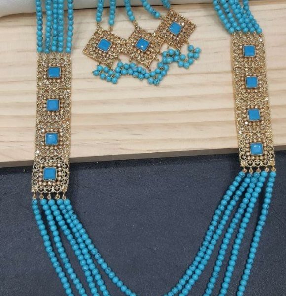 Polki Mala with Jhomar Blue