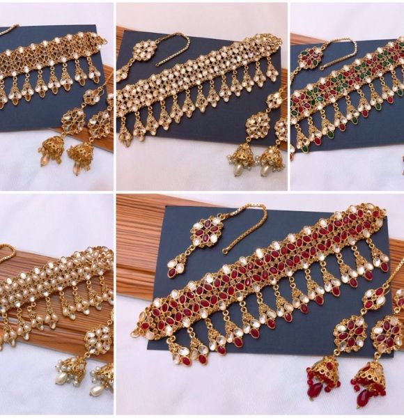 Polki Kundan Collar Set (Multi Shade)