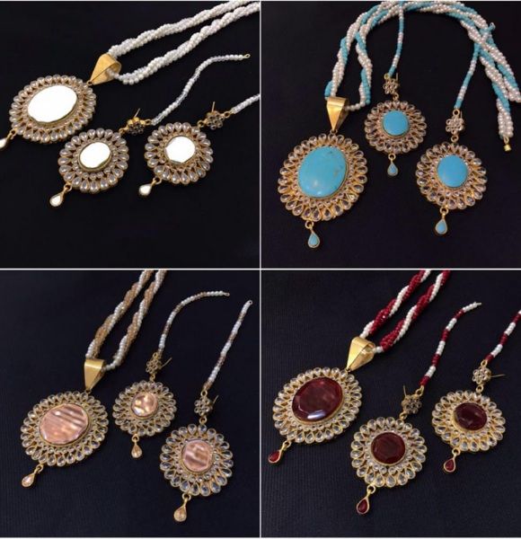 Real Kundan Gold Plated Locket Set