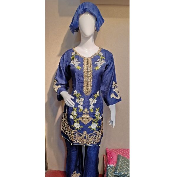 Viscose Suit 3 Pc Blue