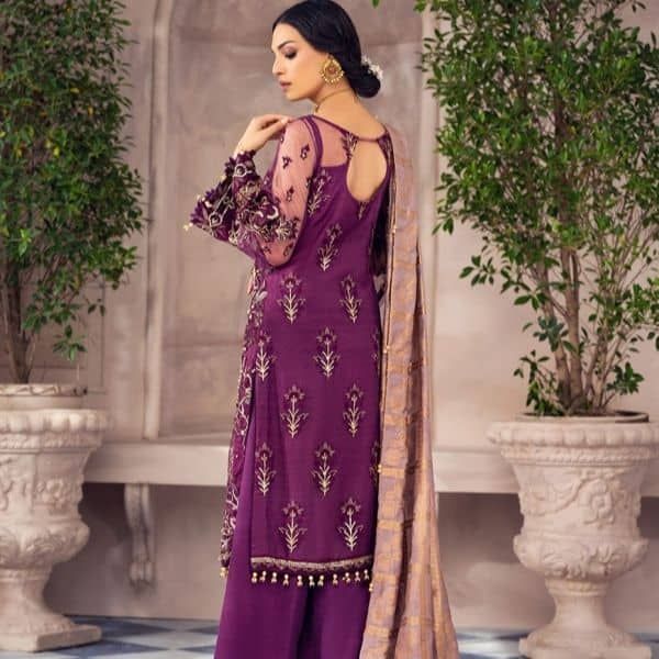 Anahita Net Embroidered 4 Piece Suit AG-02 Alayna by Gulaal Unstitched Luxury Formals