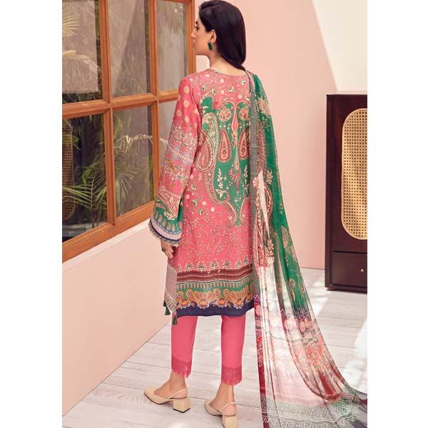 Pink Story Jazmin 3pc Embroidered Lawn Front/Back With Chiffon Dupatta & Cambric Trouser