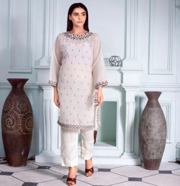 Gold Spark Ketifa Unstitched Embroidered Cotton Kurti
