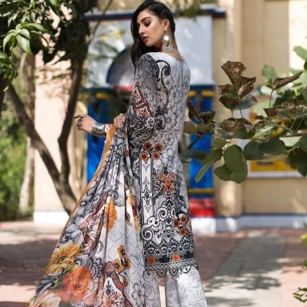 MBW-20-01 Digital Printed Embroidered Lawn 3pc