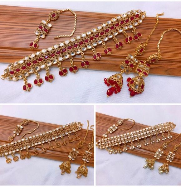 Polki Kundan Collar Set (Multi Color)