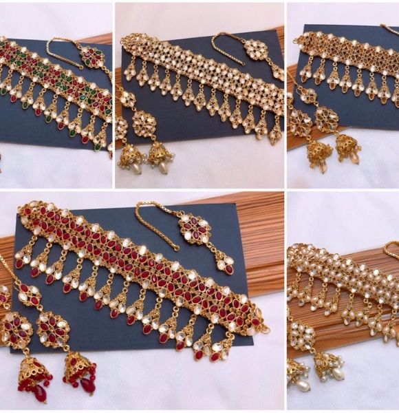 Polki Kundan Collar Set (Multi Shade)