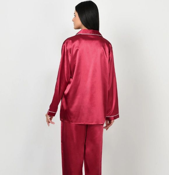 SILK SLEEP SUIT - MAROON