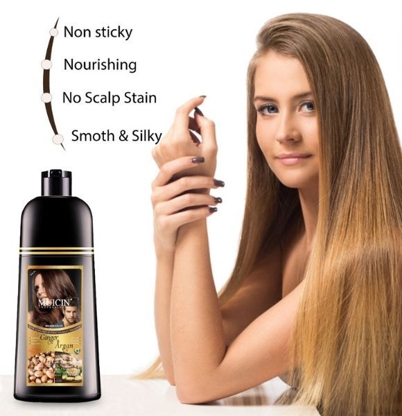 MUICIN - New 5in 1 Brown Hair Color Shampoo Ginger & Argan Oil - 200ml