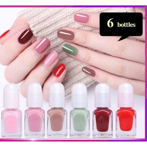 Pack of 6 - Peel Off Nail Paints -(Choose Your Colors)