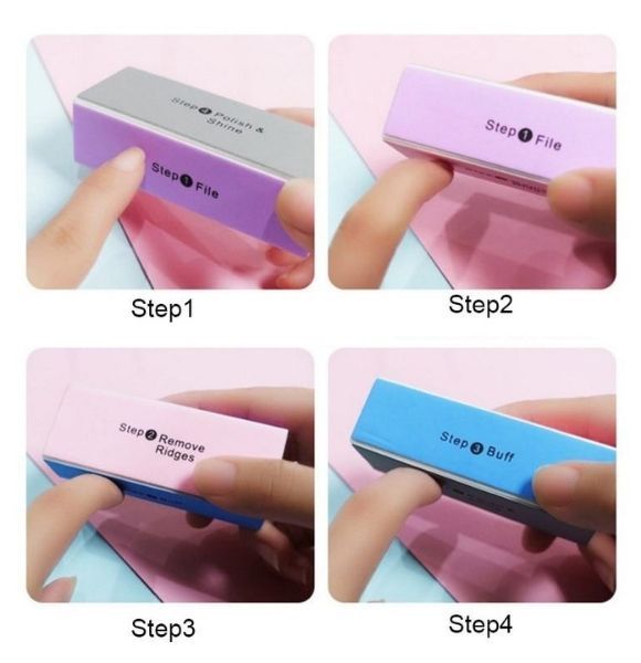 4-Steps Nail Buffer File Grinding Sanding Polishing Block Buffing Colorful Nail File Pedicure Care Nail Art Design Tools