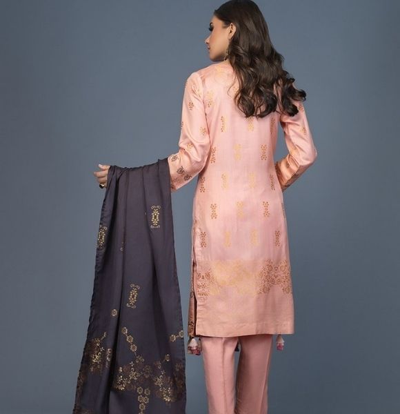 Unstitched 3pc Viscose Jacquard Shirt and Dupatta with vicose trouser- Viscose Jacquard (Rc-00211)