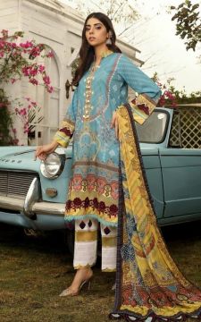 ALYANA A - Nuriyaa Lawn Shirt With Chiffon Dupatta & Cotton Trouser 3pc