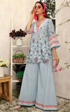 FIRUZEH A -Nuriyaa  2- Piece Printed Lawn Shirt + Trouser