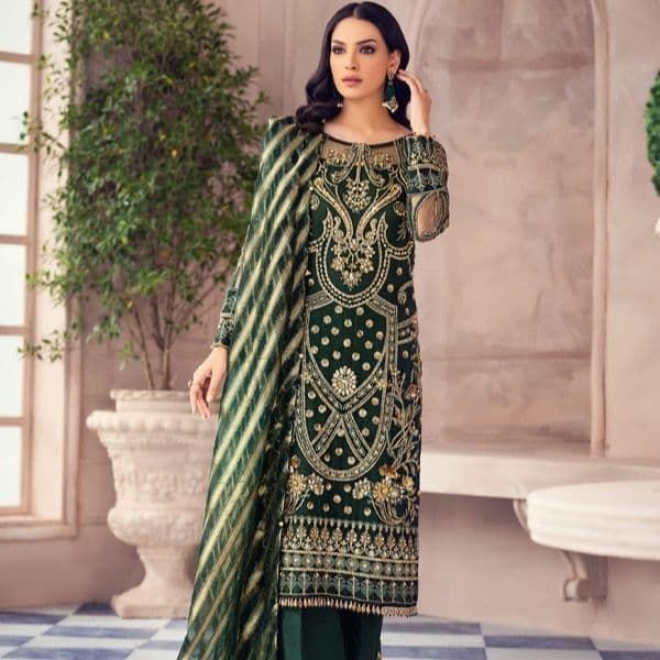 Azura Net Embroidered 4 Piece Suit AG-01 Alayna by Gulaal Unstitched Luxury Formals