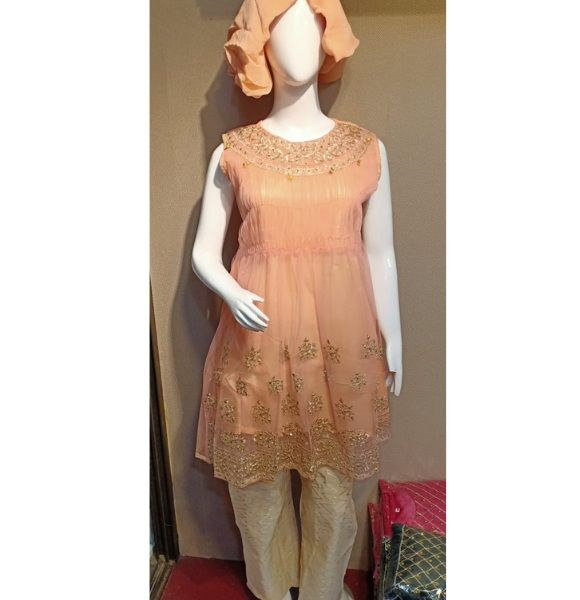 Embroided Net Suit 3 Pc 