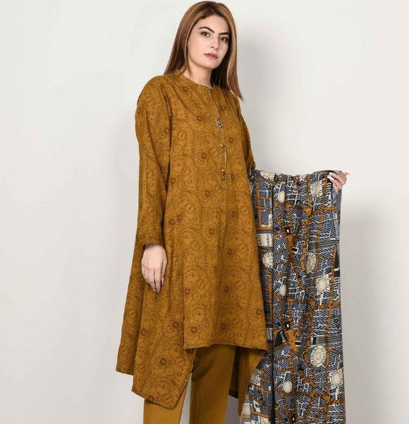 PRINTED SLUB KHADDAR SUIT