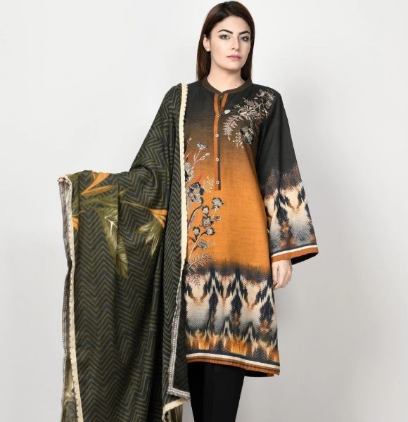 EMBROIDERED KHADDAR SUIT