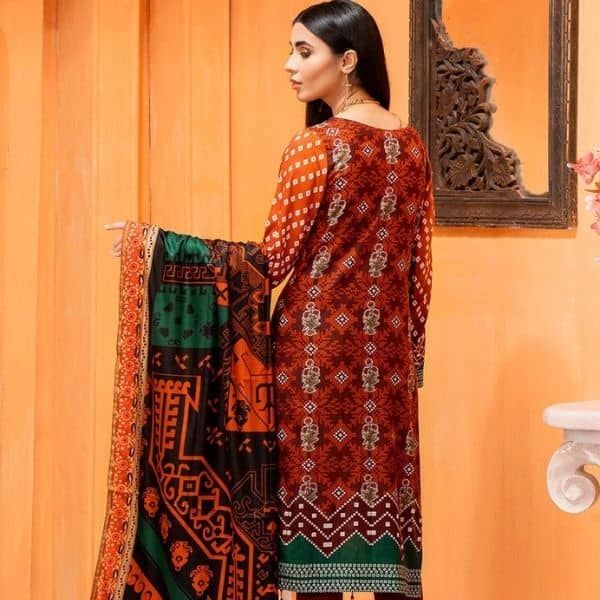 Unstitched 3pc Printed Lawn Embroidery Shirt with Printed Lawn Dupatta - INAYA2 (IP-20A)