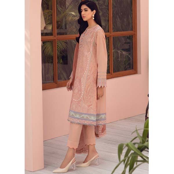 Coral Dream Jazmin 3pc Embroidered Lawn Front/Back With Organza Dupatta & Cambric Trouser