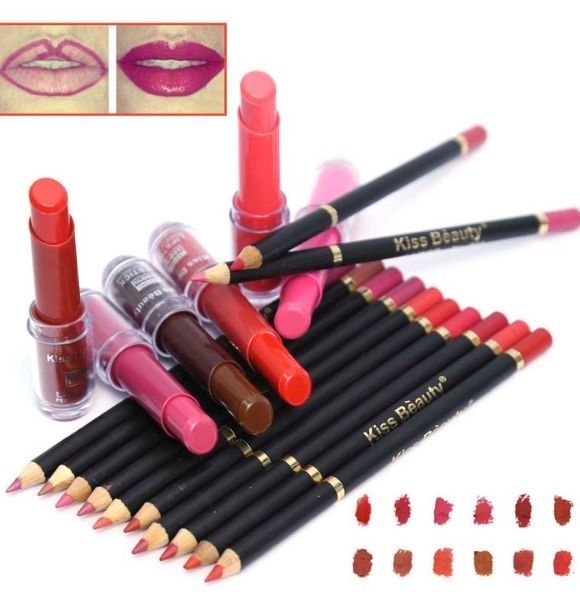 Matte Pack Of 12 - Multicolor Lip & Eye Pencil Kit For Women