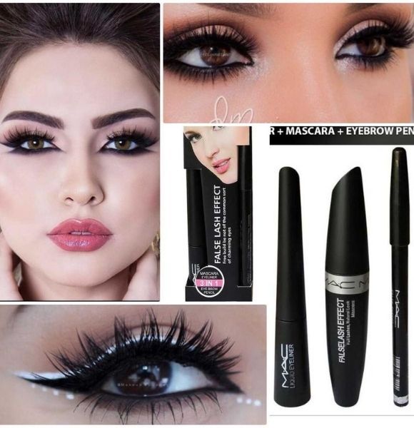 Pack Of 3 - Mascara + Eyeliner + Eyebrow Pencil waterproof